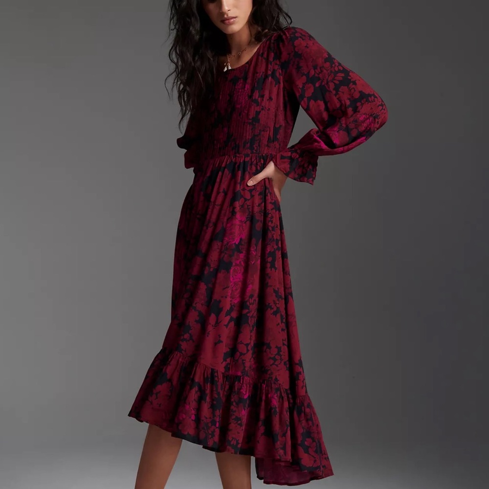 Anthropologie Sharlene Tiered Midi Dress